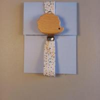 Attache tetine petit pois bleu