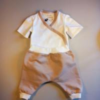 Sarouel sable et ecru avec body body n pour nature